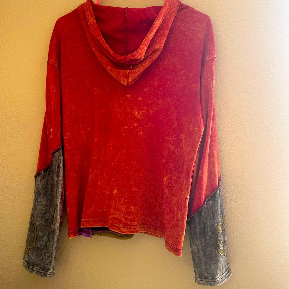 Rising International Multicolor Patchwork Hoodie … - image 2